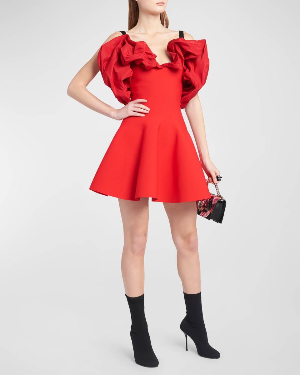 Sweetheart Mini Dress with Ruffle Detail